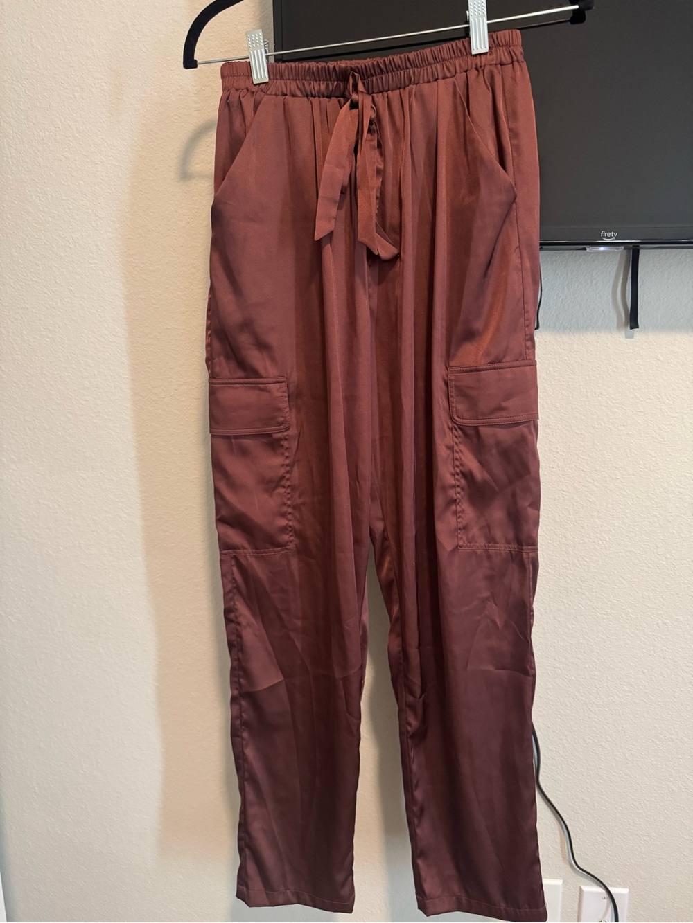 Georgie silk Drawstring Cargo Pants